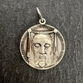 Holy Face Medal (Veil of Veronica) w/ Pieta: 3/4" Genuine .925 STERLING SILVER