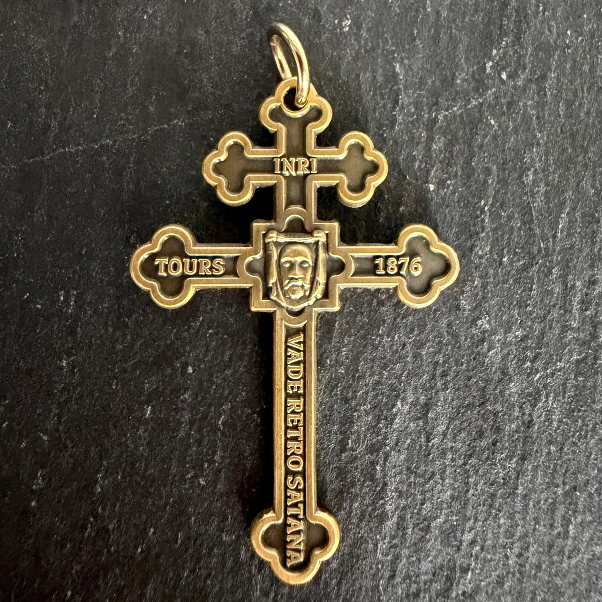 Holy Face Cross of the Archconfraternity of Tours (Antique Gold)