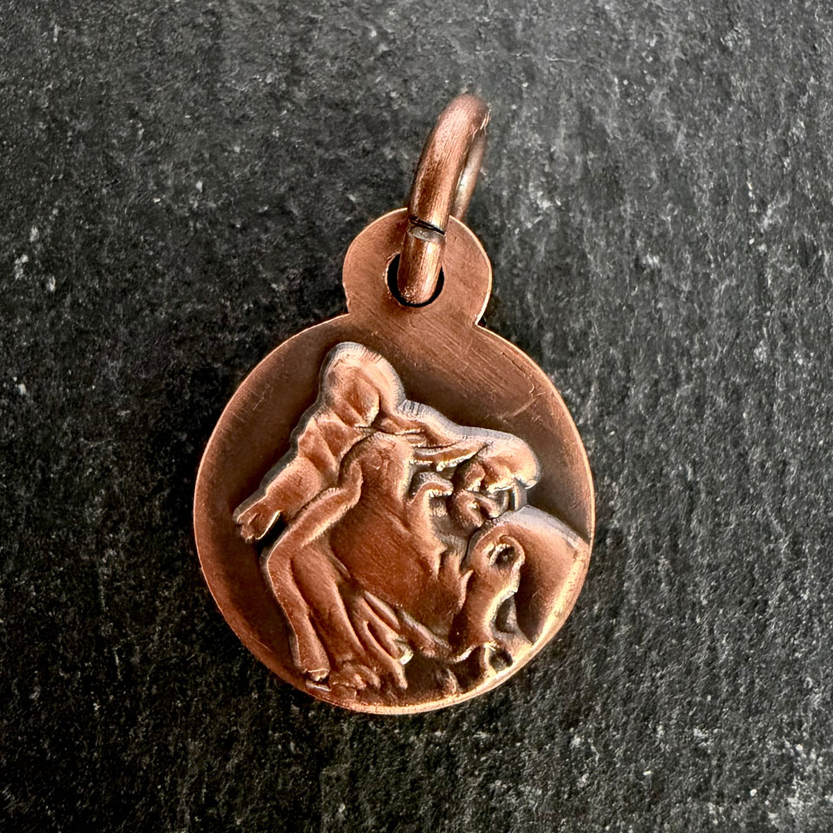 Holy Face Medal (Veil of Veronica) w/ Pieta: 5/8" ALLOY- Antique Copper