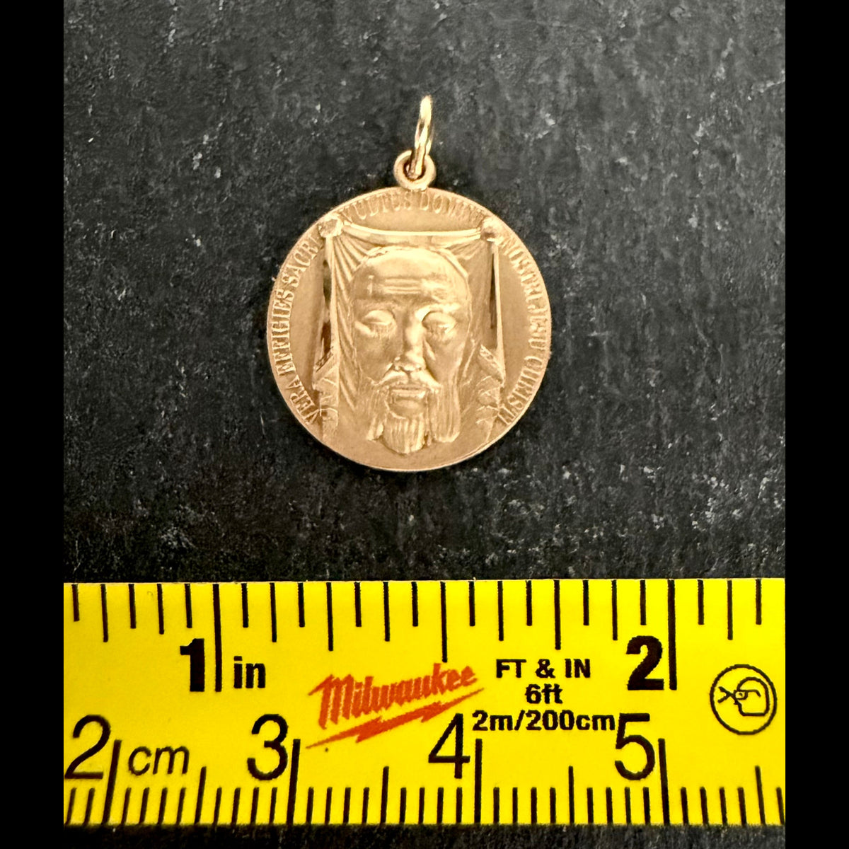 Holy Face Medal (Veil of Veronica) w/ Pieta: 3/4" Genuine 14K GOLD-FILLED