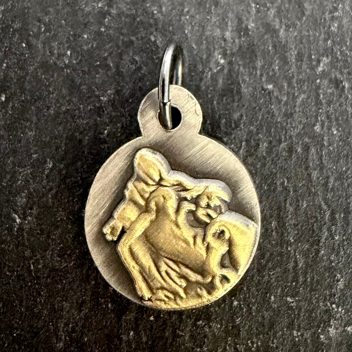 Holy Face Medal (Veil of Veronica) w/ Pieta: 5/8" ALLOY- Two-tone (Silver/Gold)