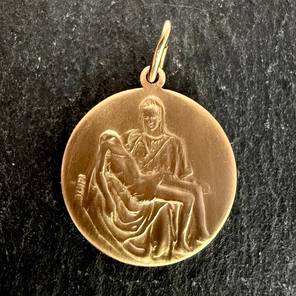 Holy Face Medal (Veil of Veronica) w/ Pieta: 3/4" Genuine 14K GOLD-FILLED