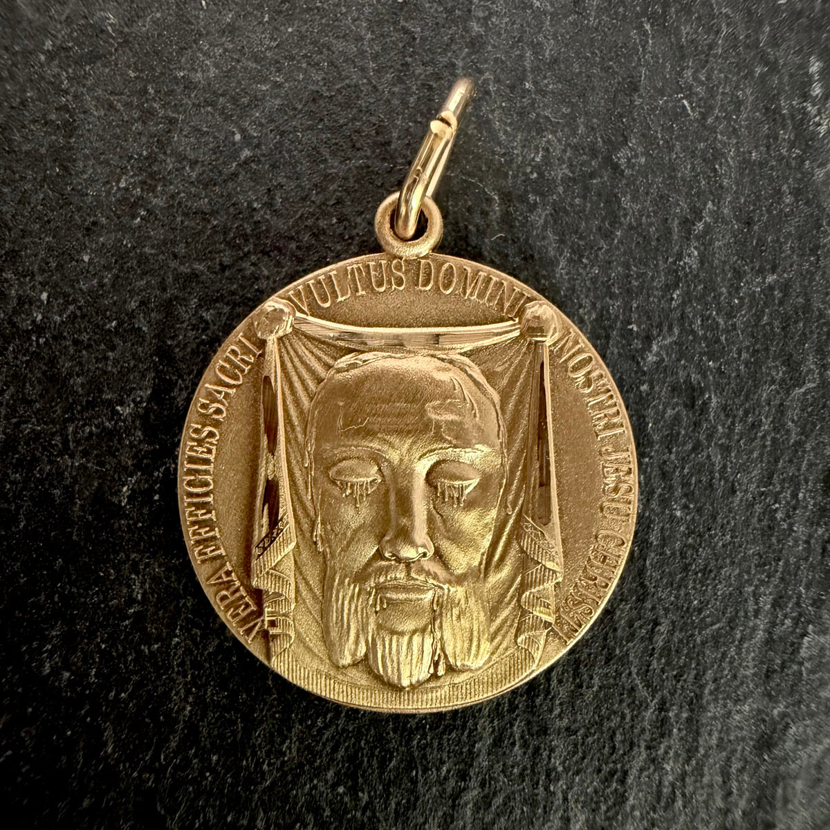 Holy Face Medal (Veil of Veronica) w/ Pieta: 3/4" Genuine 14K GOLD-FILLED
