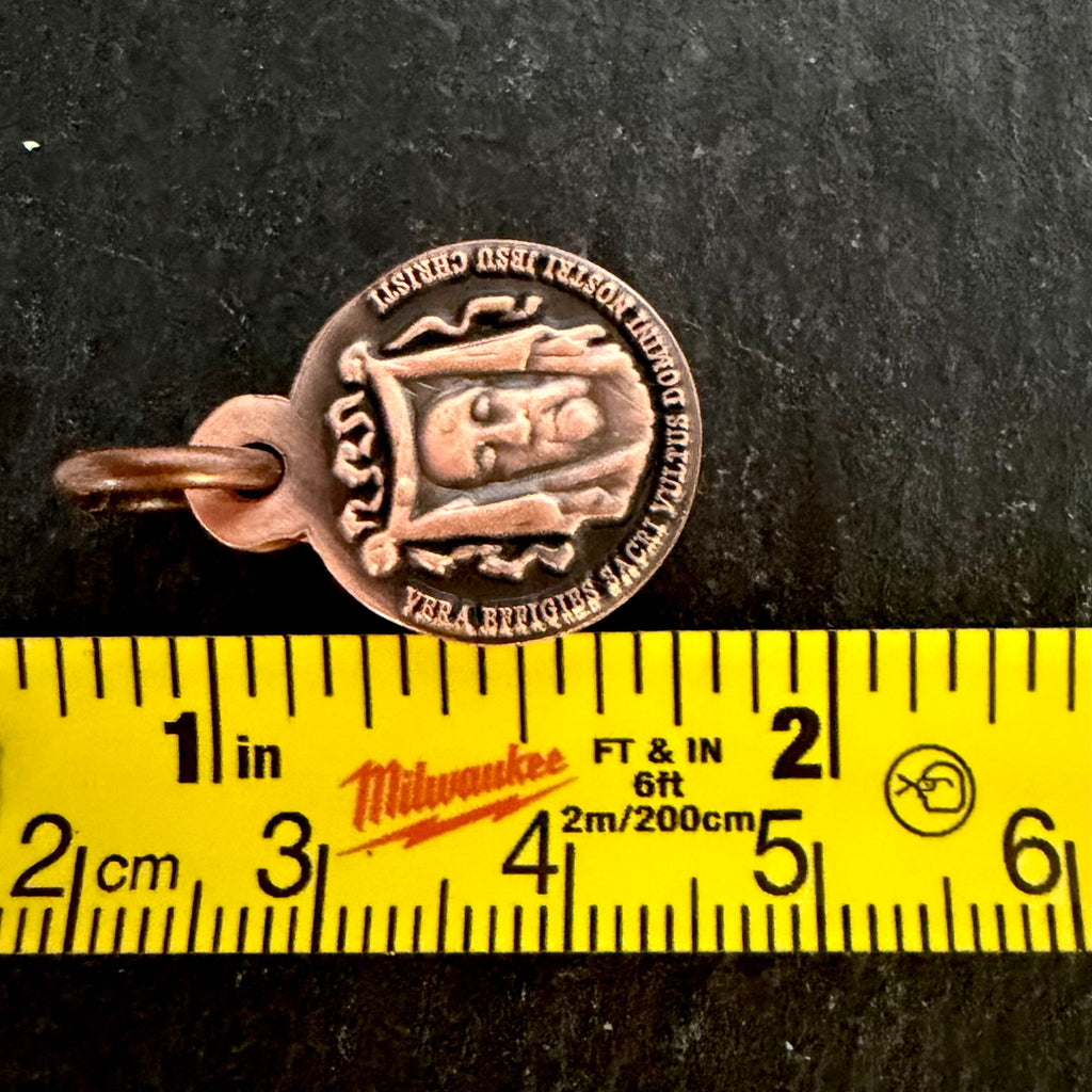 Holy Face Medal (Veil of Veronica) w/ Pieta: 5/8" ALLOY- Antique Copper