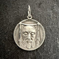 Holy Face Medal (Veil of Veronica) w/ Pieta: 3/4" PEWTER- Antique Silver