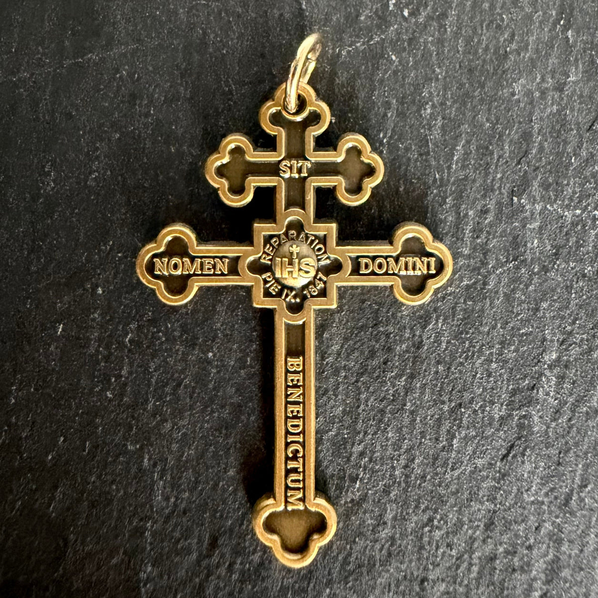 Holy Face Cross of the Archconfraternity of Tours (Antique Gold)