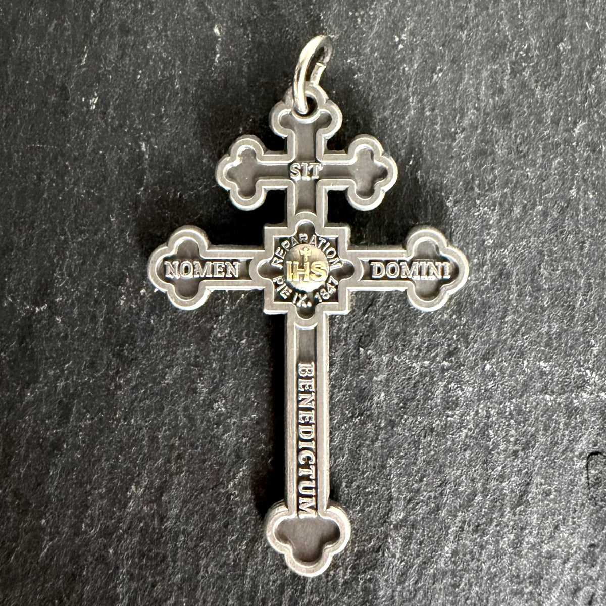Holy Face Cross of the Archconfraternity of Tours (Two-Toned, Antique Silver & Gold)