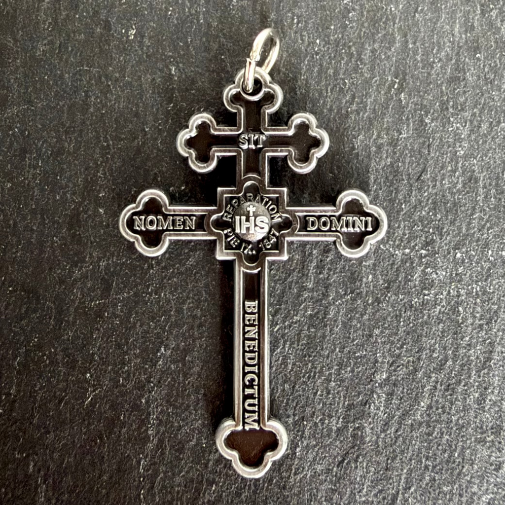 Holy Face Cross of the Archconfraternity of Tours (Antique Black/Gunmetal)