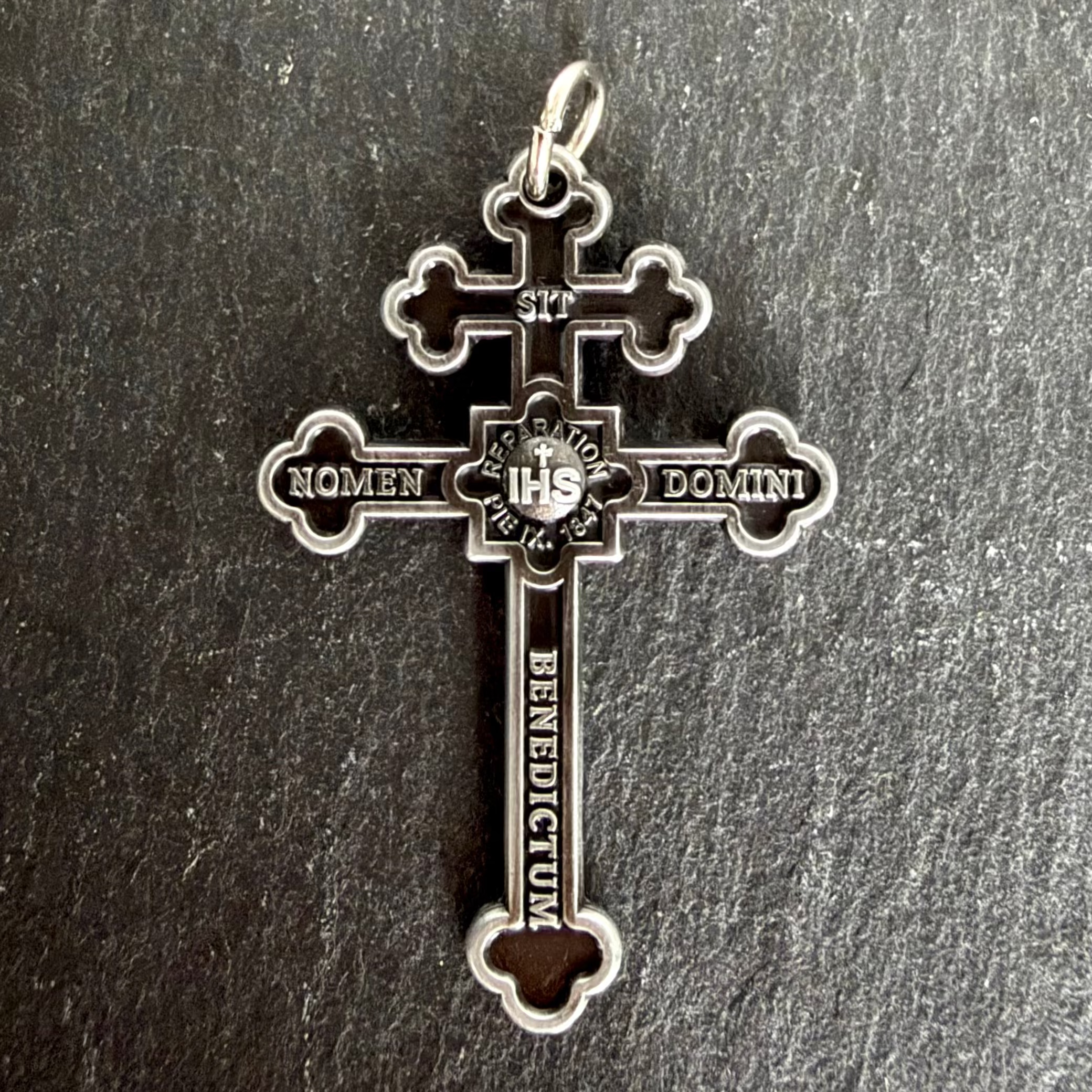 Holy Face Cross of the Archconfraternity of Tours (Antique Black/Gunmetal)