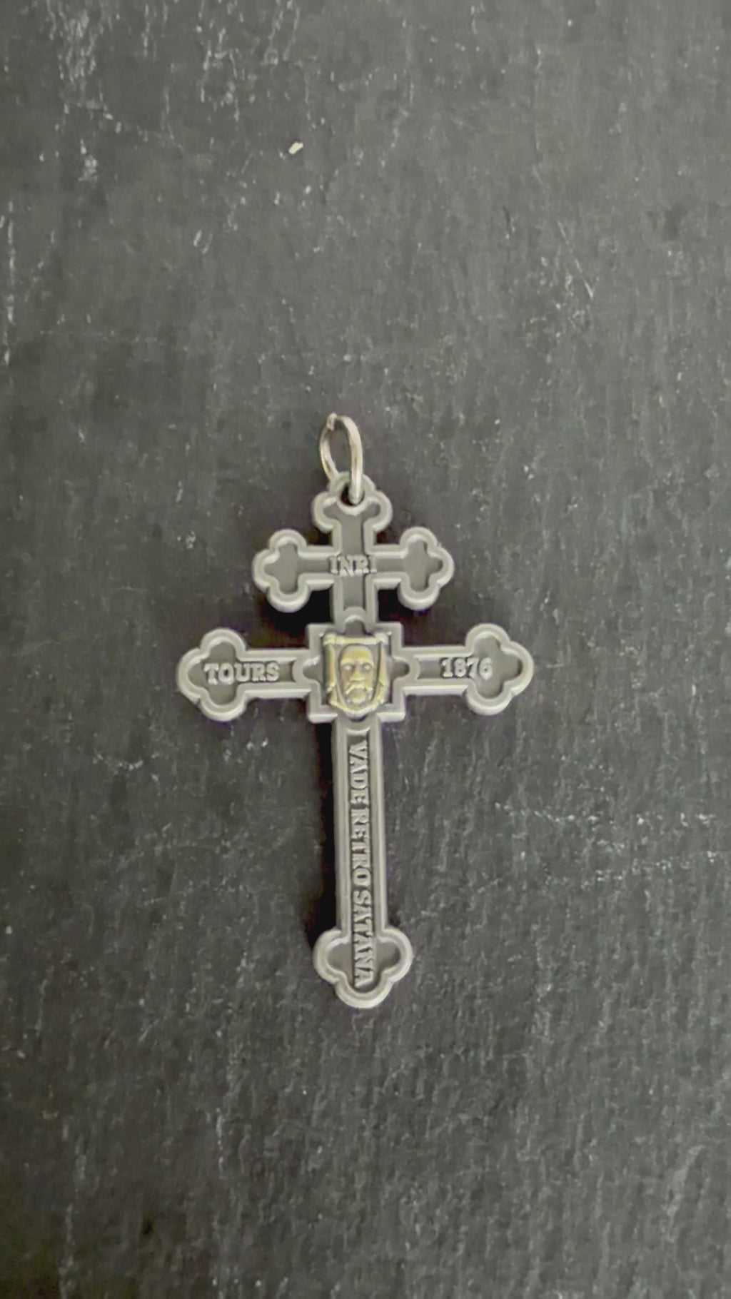 Holy Face Cross of the Archconfraternity of Tours (Two-Toned, Antique Silver & Gold)