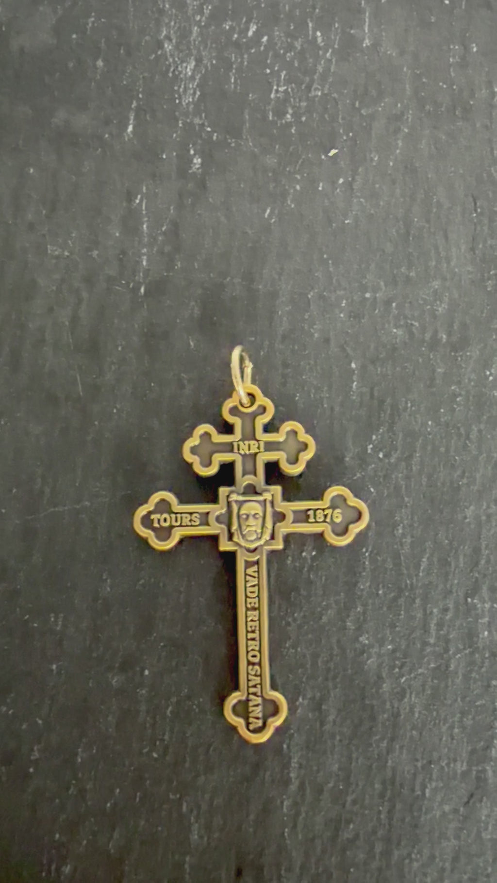 Holy Face Cross of the Archconfraternity of Tours (Antique Gold)