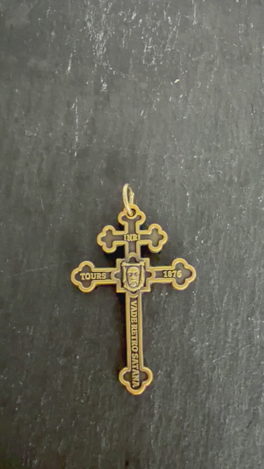 Holy Face Cross of the Archconfraternity of Tours (Antique Gold)