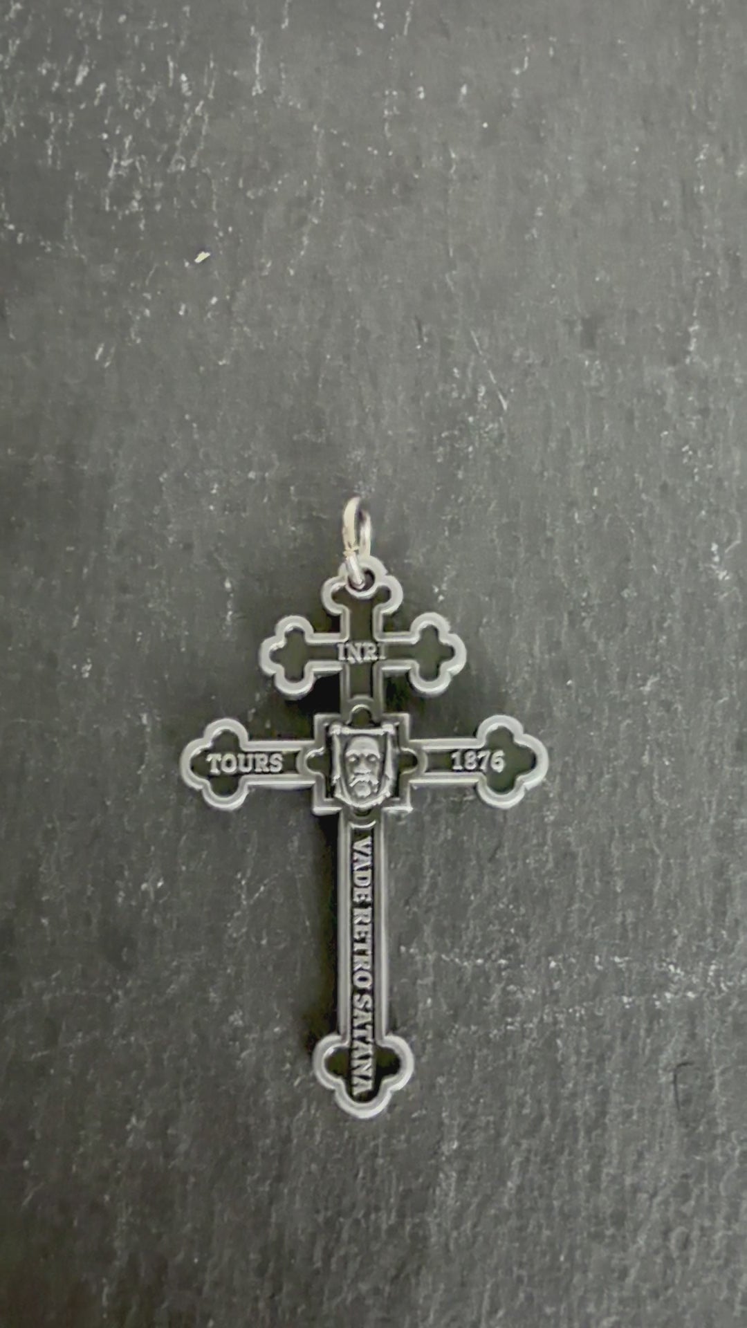 Holy Face Cross of the Archconfraternity of Tours (Antique Black/Gunmetal)